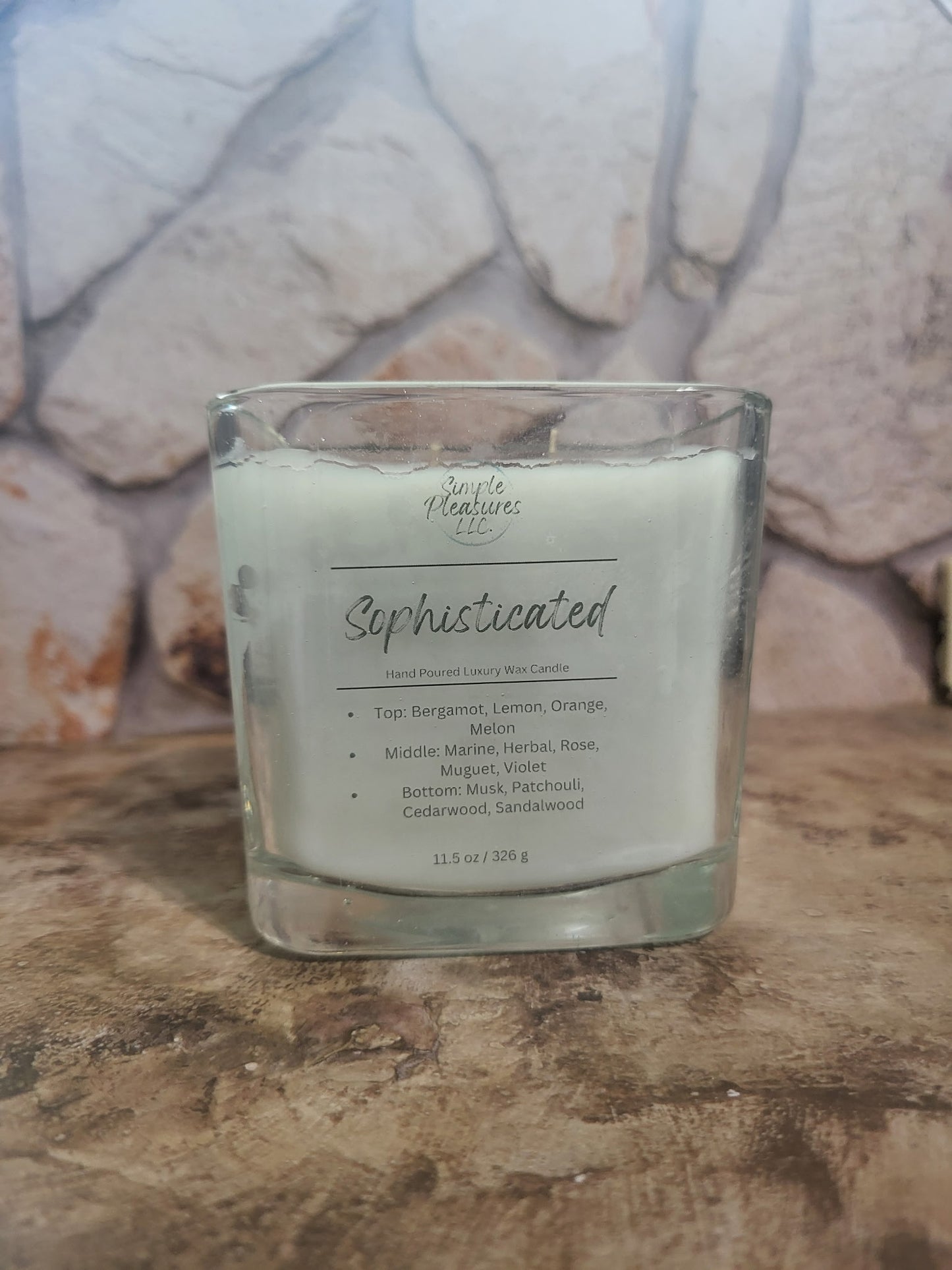 Sophisticated 11.5 oz Glass Candle