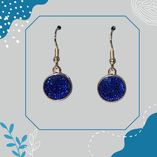 Blue Sparkle Hook Earrings