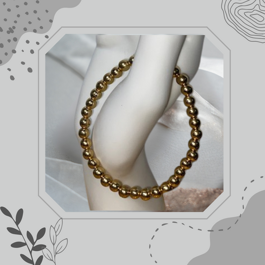 Faux Golden Bead Stretch Bracelet