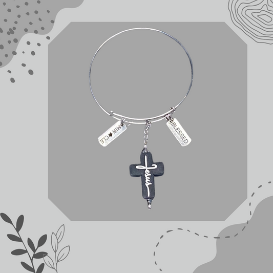 Jesus Bangle Charm Bracelet