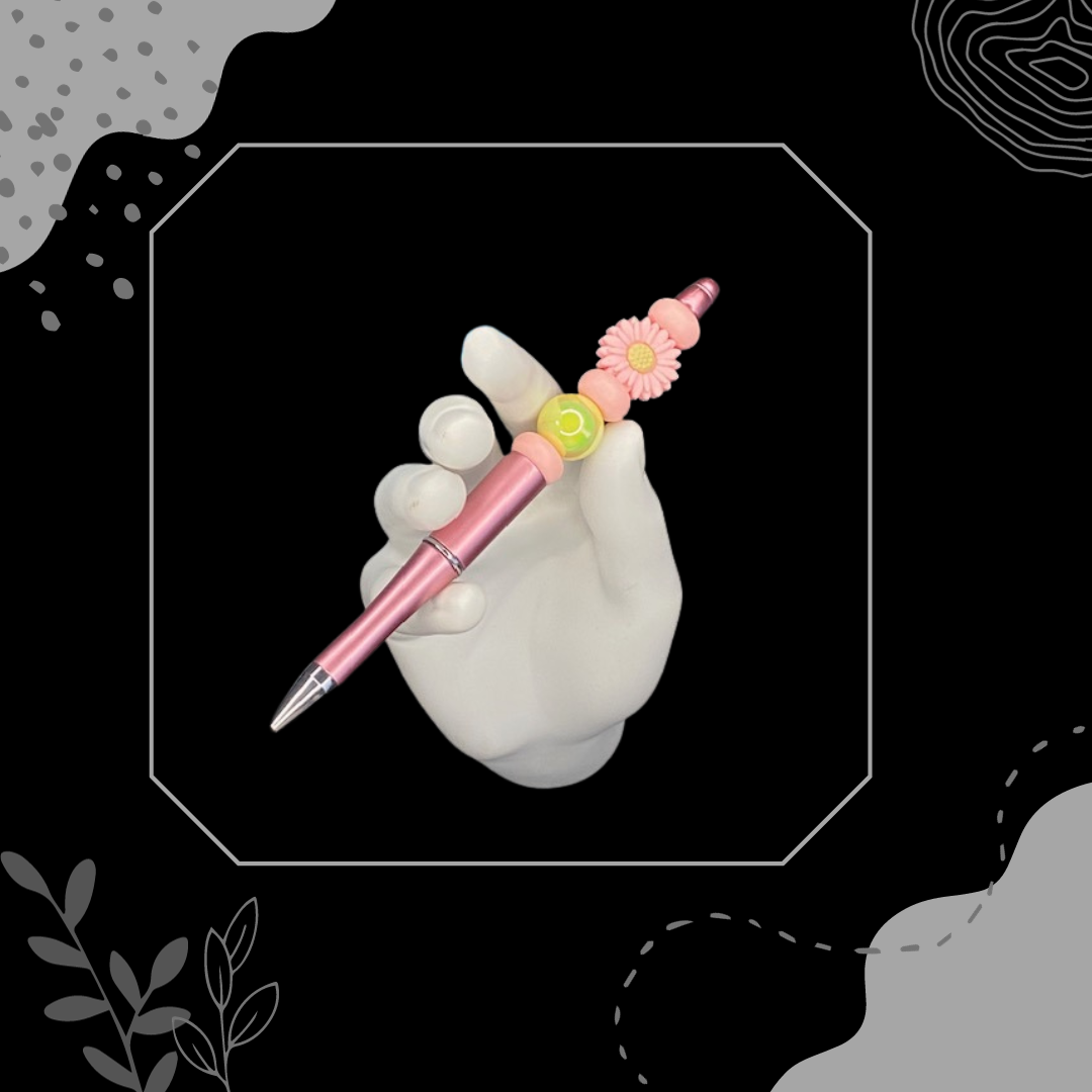 Shiny Pink Flower Pen