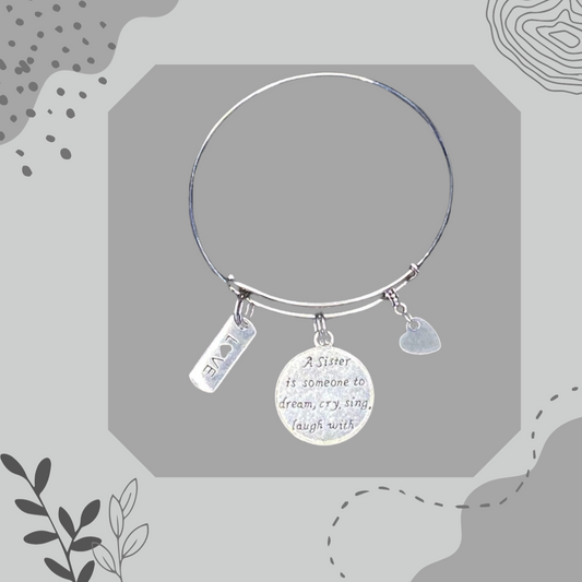 Sister Bangle Charm Bracelet