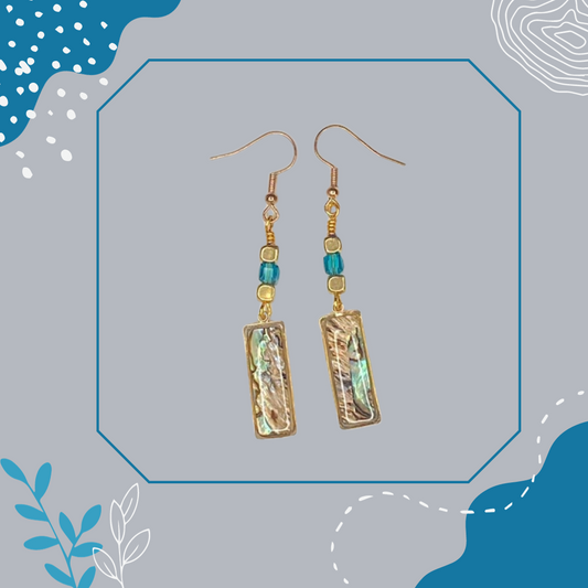 Teal Rectangle Earrings