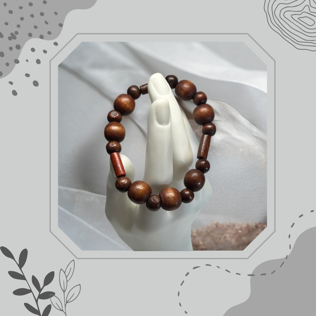 Wooden Stretch Beaded Bracelet - 1