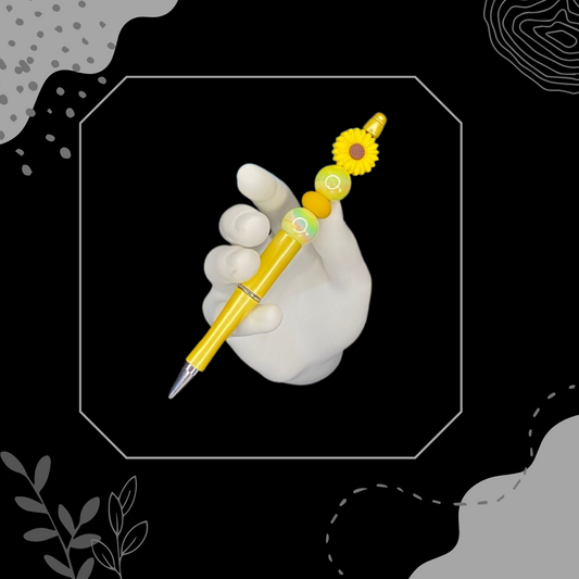 Shiny Yellow Flower Pen